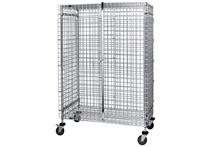 Tough Exterior Wire Mesh Storage Cages On Wheels 100 Foot High ISO9001