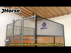 Europe Style Hot Dip Galvanized Metal Frame Horse Stall Fronts With Swivel Feeder
