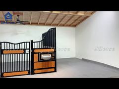 Fully Welded Steel Horse Stables , Bamboo / Pine Infill Galvanized Horse Stalls