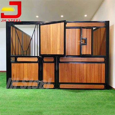 Q235 Steel Bamboo Temporary Horse Stables With Gate Window 2.2m  Height