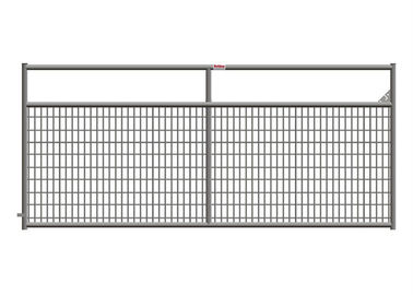 Weather Resistant 10 Ft Metal Farm Gate , Wire Filled Steel Tube Farm Gates