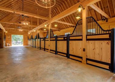 Black Matt Prefab Horse Stable , Movable Horse Stalls With Barn Windows