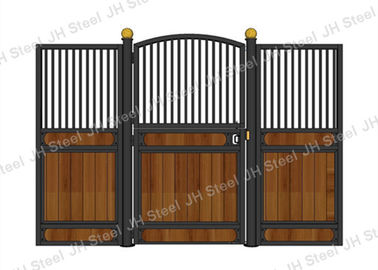 Black Powder Coated 4.2m Horse Stall Door Bamboo Solid Wood