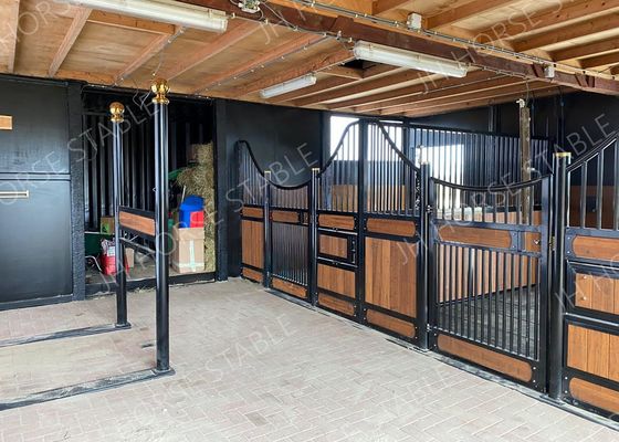 Powder Coated Metal Steel European Style Horse Stalls Adjustable Hinge