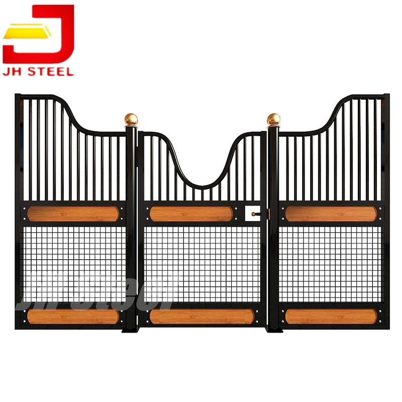 European 2.4m Horse Stall Fronts Mesh Black Powder Coating