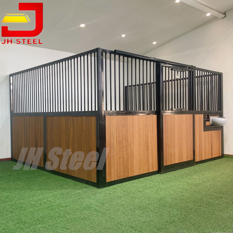 Bamboo Steel Stable European Horse Stalls With Sliding Door