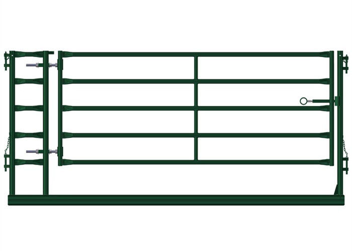 Green Portable Livestock Fence Panels , Sheep / Goat Corral Panel With Gate