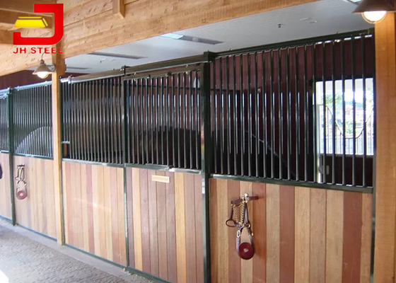 Horse Riding Club Prefab Horse Stalls , Powder Coated Metal Horse Stalls