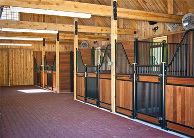 Portable Black Powder Coated Steel Horse Stables 3.6m 3.8m 4.0m