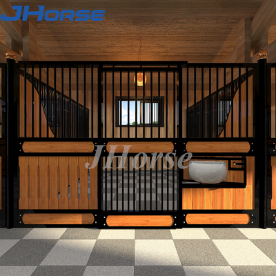 Metal Board Bamboo Wood European Horse Stalls With Many Options