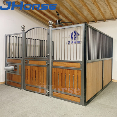 Europe Style Hot Dip Galvanized Metal Frame Horse Stall Fronts With Swivel Feeder