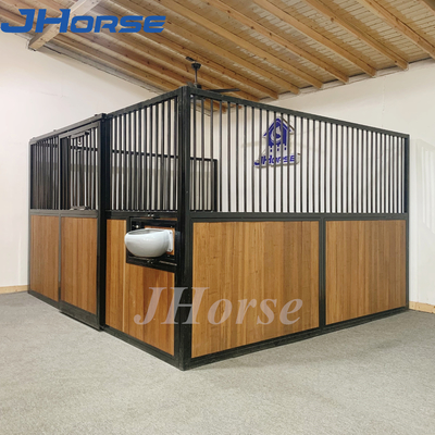 Bamboo Steel Stable European Horse Stalls With Sliding Door
