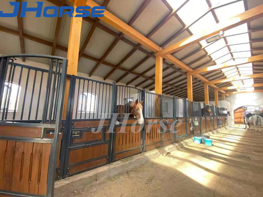 Hinged Door Interior Galvanized Horse Stalls 14 Foot  Horse Box Stall