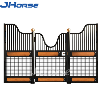 European 2.4m Horse Stall Fronts Mesh Black Powder Coating