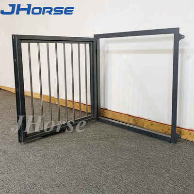 Steel Prefab Bamboo Infill Horse Stall Horse Barn Door Hinged Windows Customized