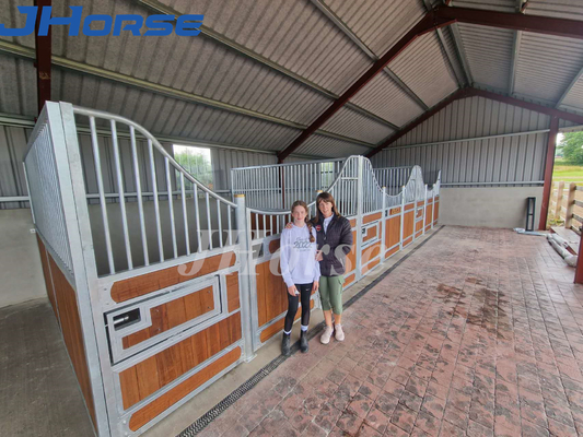 Customized Color Horse Stable Panels Standard Full Bamboo With Steel Frame Swing Door
