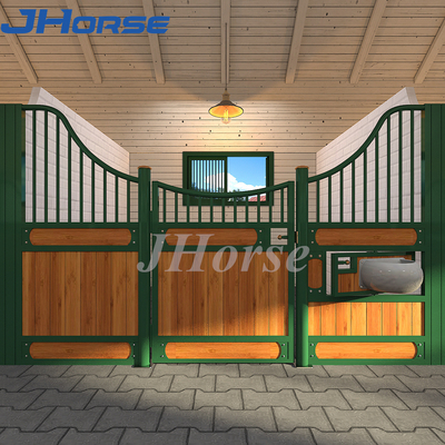 European Style 10ft X 7.2ft Galvanized Stall Fronts With Hay Feeders