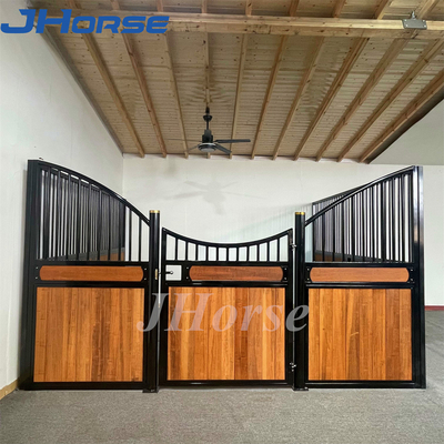 European Standard Building Horse Stalls Galvanized Iron Grill Swivel Door Bamboo