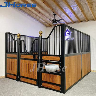 European Horse Stable Fronts Panels Steel Q235b Wood Weatherproof Stalls Customized Size