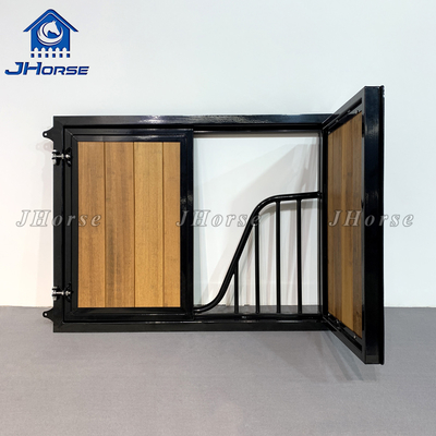Low Maintenance Horse Stable Barn Doors And Window Bamboo Or Glass Fillin Black Powder Coated Galvanized Pipes