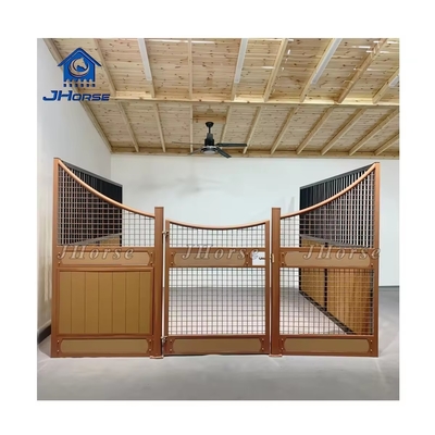 Custom Bamboo Horse Stable With Swing/Sliding Door Weatherproof Steel Bamboo Construction