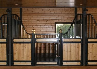 Powder Coated European Horse Stalls Low Rise Version Smooth Steel Edge
