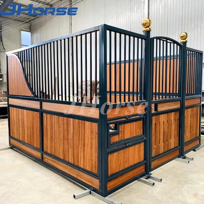 Swing Door Or Sliding Door Horse Stable Steel Q235 / Q235B And Wood Customized