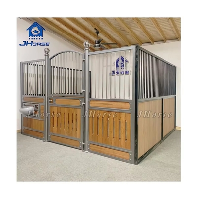European Horse Stalls with Welded Bamboo Front Panels Customizable 4.0m Length Galvanized Finish