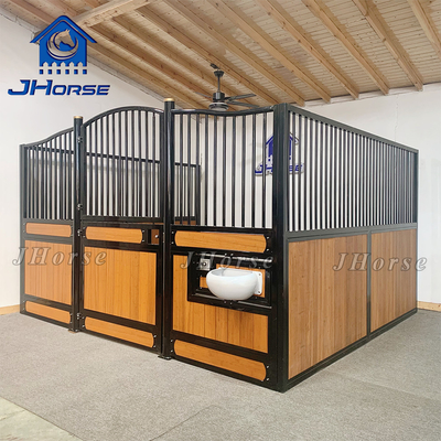 Customized Welded Weave Steel Horse Stall With Bamboo Filling Wood