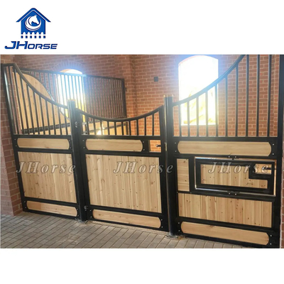 Low Cost Horse Farm Pine Wood Galvanized Equine Products Horse Stall Front Door for Horse Stable with Feeder