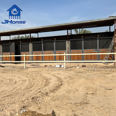 Customized Horse Stall Fronts With Welded Weave Technique 2.3m Height Steel And Bamboo
