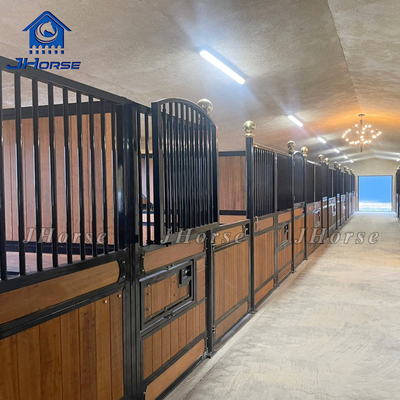 Portable Prefab Horse Barn Safe Horse Stable Metal Horse Stall Front Boxes With Bamboo Woods