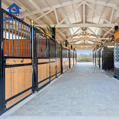 Luxury Wood High Density Farm Equestrian Horse Stable Stalls Fronts Horses Sliding Door For Sale