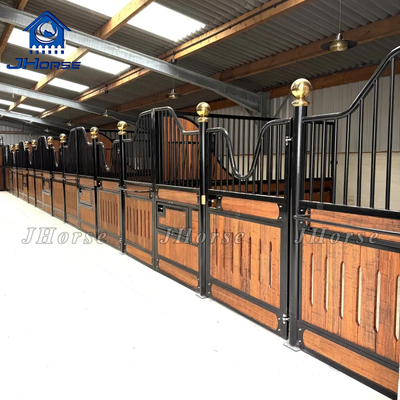 European Luxury Horse Stable Interior Wall Panels Internal Bamboo Horse Stall With Rolling Feeder Stable