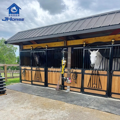 European Luxury Horse Stable Interior Wall Panels Internal Bamboo Horse Stall With Rolling Feeder Stable