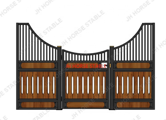 Black Powder Coating Horse Stall Fronts Corrosion Resistant With Feeder