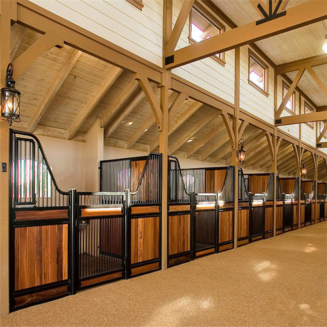 Classic Equine Equipment horse stall front panels with sliding door